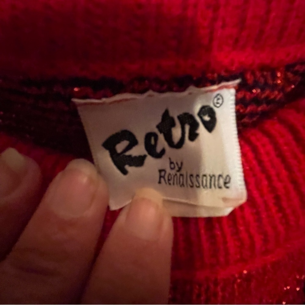 Women’s Retro By Renaissance Vintage Christmas Holiday Sweater. - Picture 4 of 5